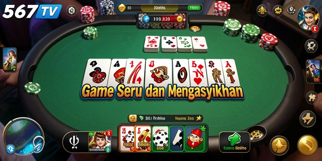 Tampilan gameplay seru di 567TV dengan pemain yang bersaing.