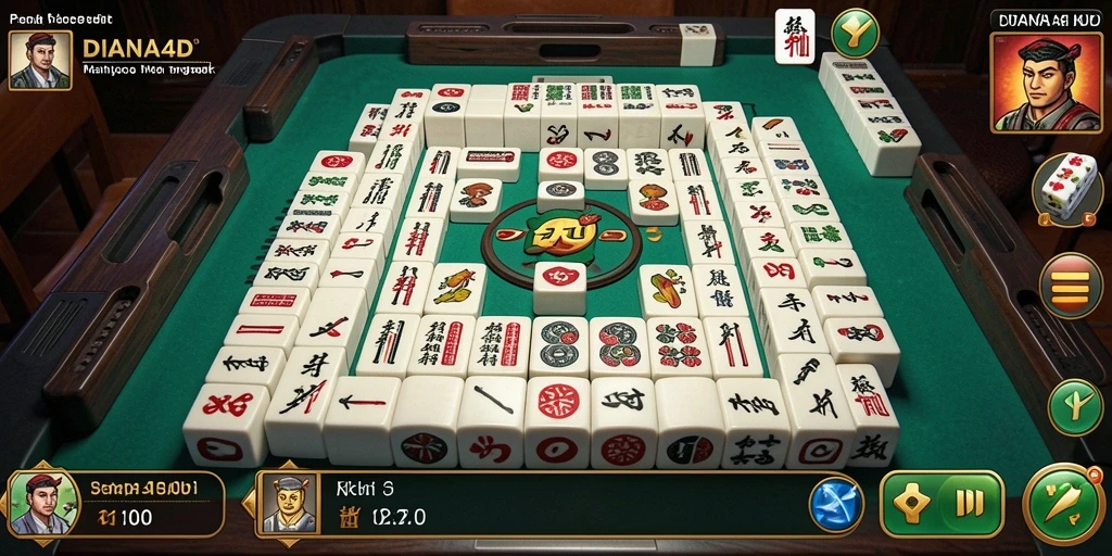 Screenshot gameplay DIANA4D menampilkan tantangan Mahjong menarik.