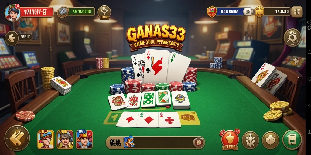 Tampilan menawan dari gameplay QiuQiu GANAS33.