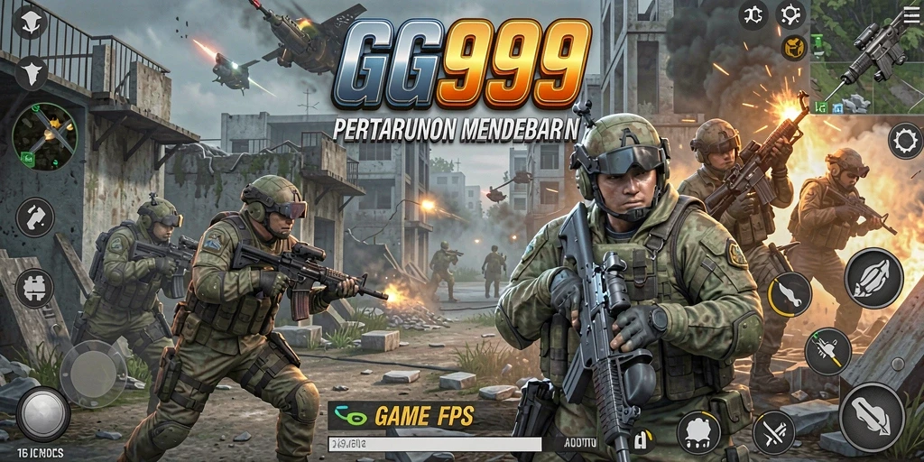 Tampilan menarik dari pertarungan intens dalam GG999 FPS.