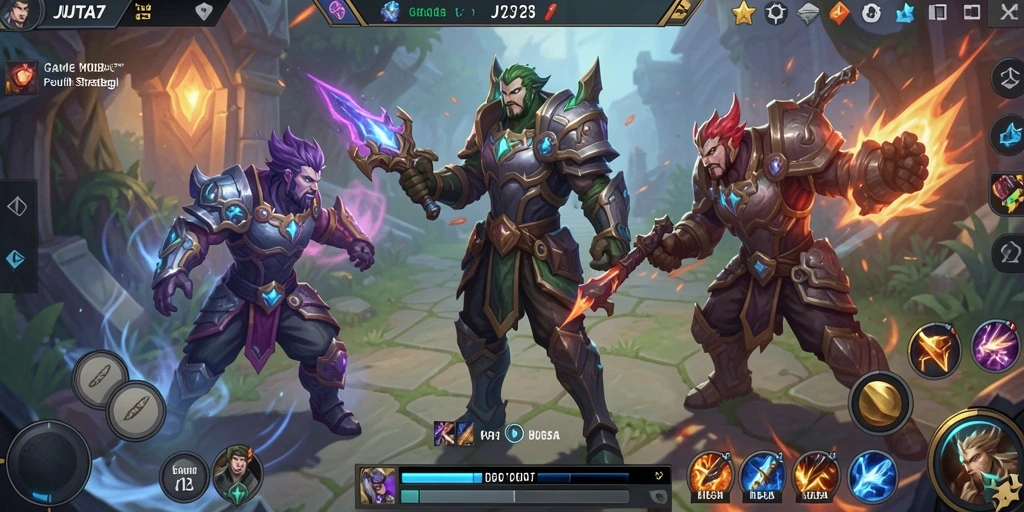 Screenshot gameplay <strong>JUTA7</strong> menampilkan pertarungan tim yang seru dan dinamis.
