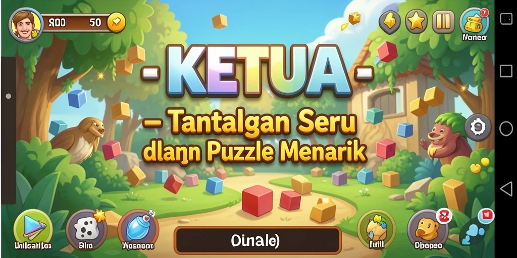 Screenshot utama KETUA yang menampilkan gameplay seru dalam puzzle.