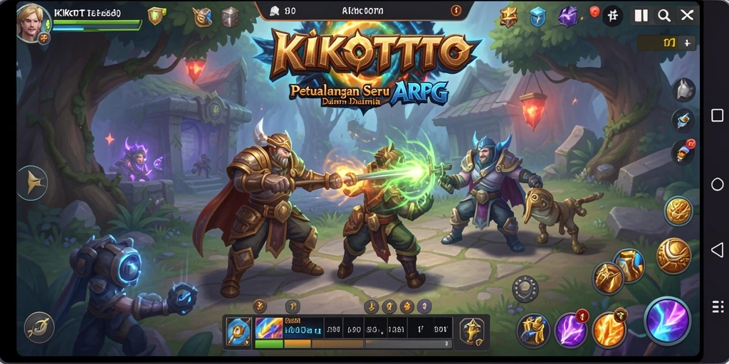 Screenshot menampilkan aksi pertempuran seru dalam KIKOTOTO.