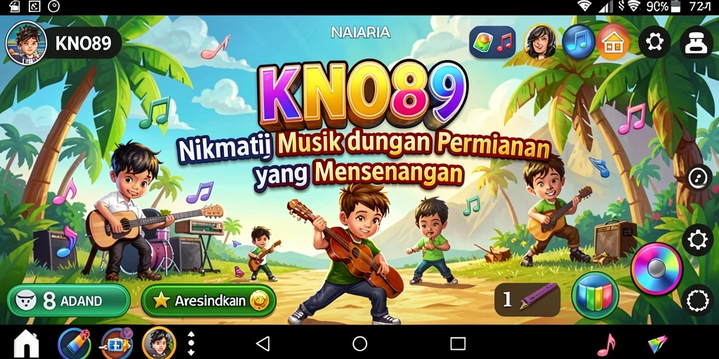 Tampilan gameplay KNO89 dengan interaksi musik yang seru.