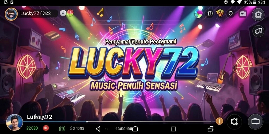 Screenshot utama LUCKY72 menunjukkan pemain menikmati gameplay musik