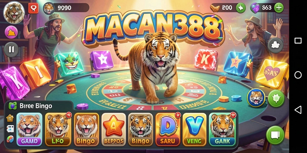 Tampilan gameplay seru di MACAN388 dengan suasana Bingo yang mengasyikkan.