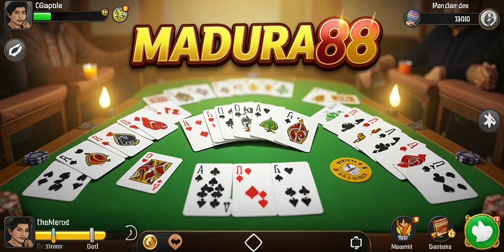 Tampilan gameplay seru MADURA88 dalam permainan Gaple.