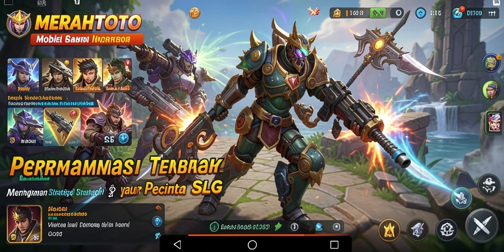 Screenshot MERAHTOTO menampilkan aksi pertempuran strategi yang mendebarkan.
