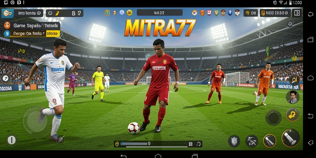 Tampilan menarik gameplay sepak bola dengan tim favorit.
