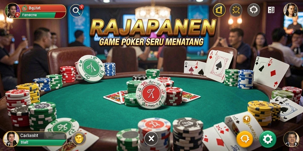 Tampilan gameplay Poker yang seru di RAJAPANEN.