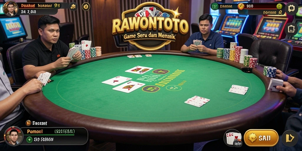 Tampilan gameplay poker yang seru dan menegangkan di RAWONTOTO.