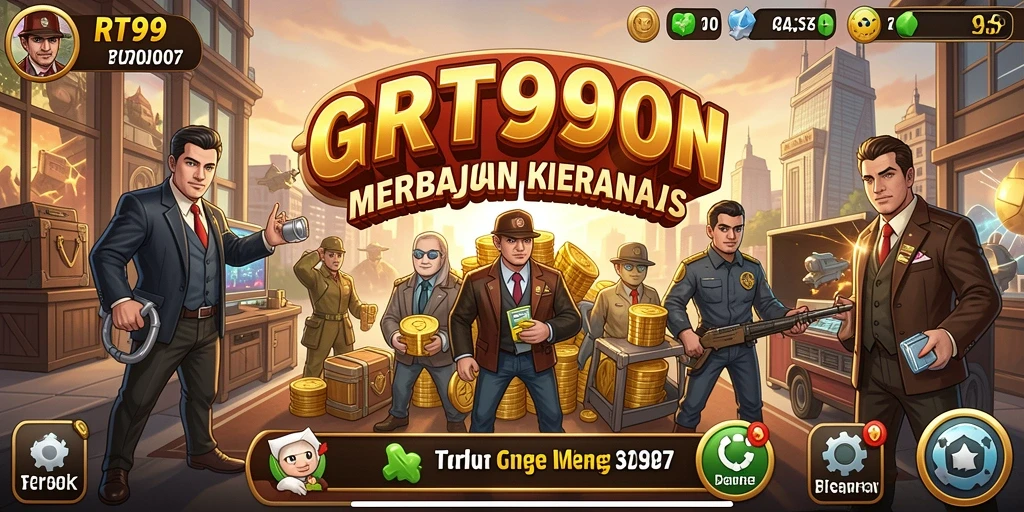 Tampilan gameplay RT99 yang menarik dan penuh strategi bisnis.