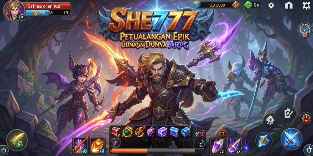 Screenshot SHE777 menampilkan aksi pertarungan seru dalam dunia ARPG.