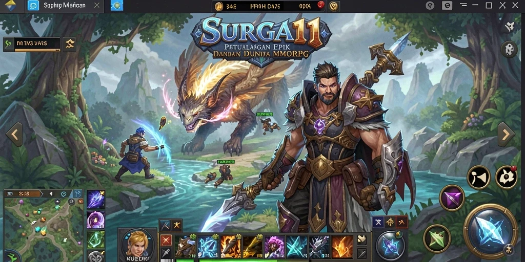 Gameplay menarik SURGA11 dengan lingkungan MMORPG yang memukau.