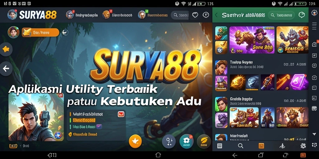 Tampilan antarmuka aplikasi SURYA88 yang intuitif dan menarik.