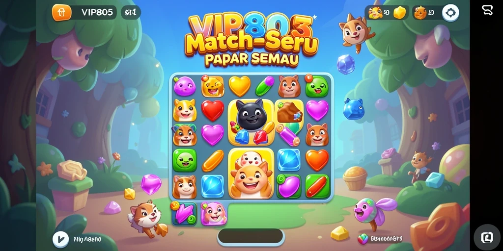 Tangkapan layar VIP805 menampilkan gameplay Match-3 yang seru dan menarik.