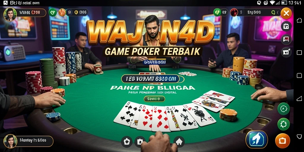 Tampilan gameplay seru di WAJAN4D dengan berbagai jenis poker.